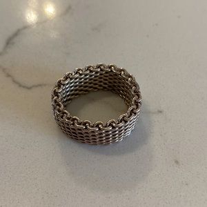 AUTENTIC TIFFANY & CO sterling silver mesh ring